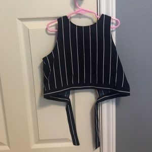 Cute striped navy cropped top